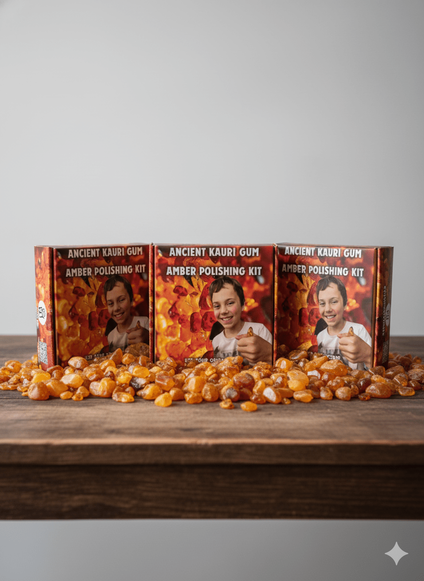 Kauri Gum amber polishing kit