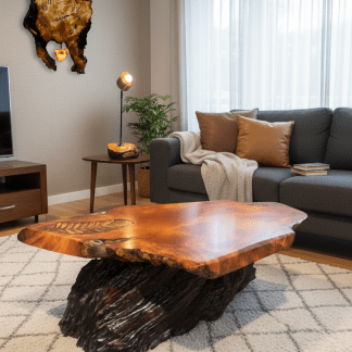 beautiful swamp kauri fern table pendulum clock and lamp