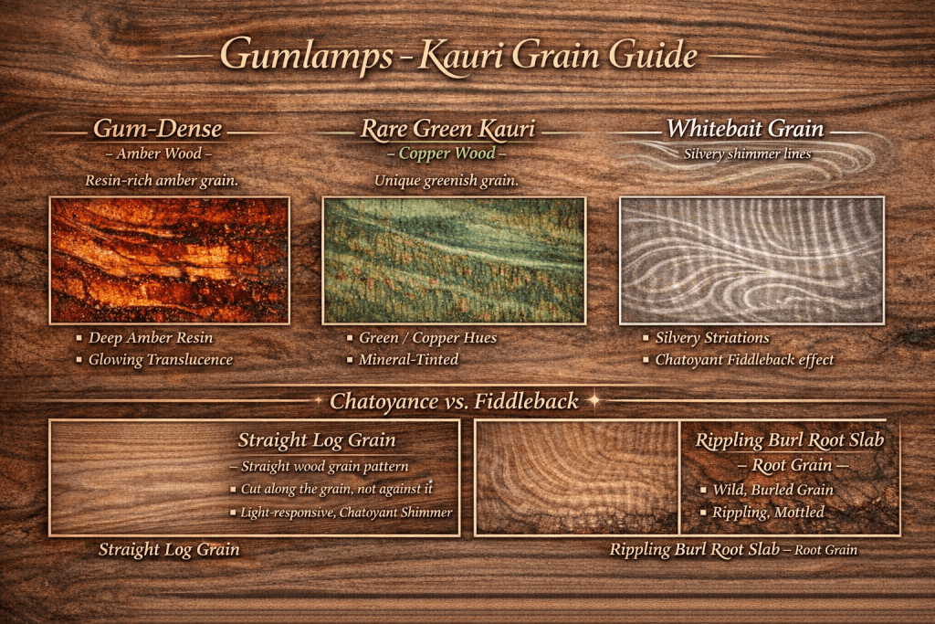 grades and grains of swamp kauri